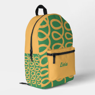 Persoonlijk Geel/Groen Leuk Patroon Bedrukte Rugzak