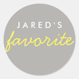 Persoonlijk geel Paars Grijs Grijs Ronde Sticker