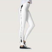 Persoonlijk geëlegant wit zwart accent monogram leggings (Rechts)