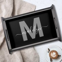 Persoonlijk Geëlegant Zwart Wit Monogram