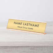 Persoonlijk Geëxecuteerd Kantoor Aangepast Gouden  Bureau Naambordje (Voorkant)
