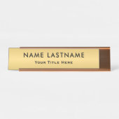 Persoonlijk Geëxecuteerd Kantoor Aangepast Gouden  Bureau Naambordje (Voorkant)