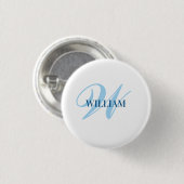 Persoonlijk gegraveerd geschenk met monogram ronde button 3,2 cm (Voorkant /achterkant)
