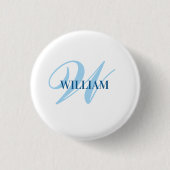 Persoonlijk gegraveerd geschenk met monogram ronde button 3,2 cm (Voorkant)