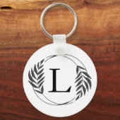 Persoonlijk gegraveerd geschenk met monogram sleutelhanger (Voorkant)