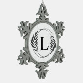 Persoonlijk gegraveerd geschenk met monogram tin sneeuwvlok ornament (Links)