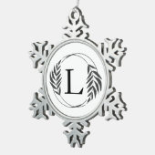 Persoonlijk gegraveerd geschenk met monogram tin sneeuwvlok ornament (Rechts)