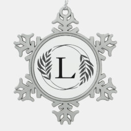 Persoonlijk gegraveerd geschenk met monogram tin sneeuwvlok ornament