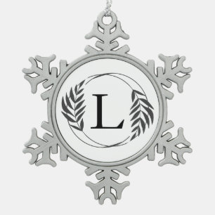 Persoonlijk gegraveerd geschenk met monogram tin sneeuwvlok ornament
