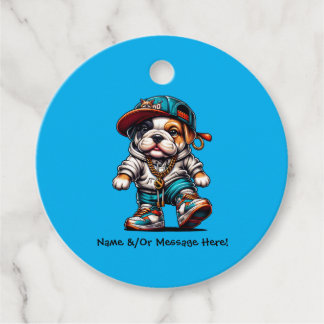 Persoonlijk Gegraveerd Gezellig Bulldog Puppy Cade Bedankjes Labels