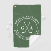 Persoonlijk gegraveerd golfclublogo cadeau golfhanddoek (Insitu)