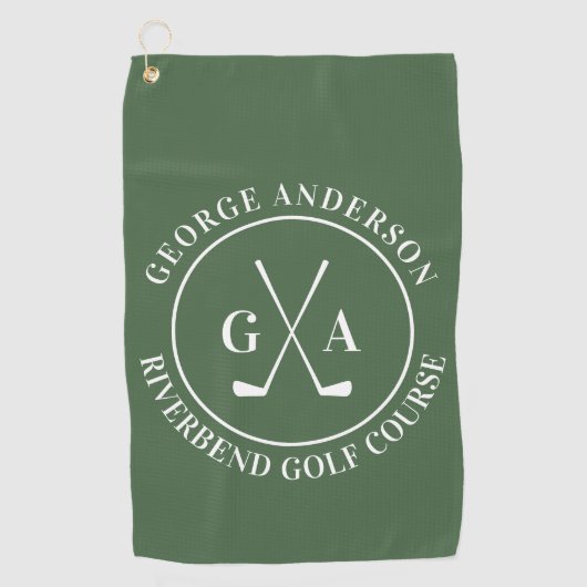 Persoonlijk gegraveerd golfclublogo cadeau golfhanddoek (Voorkant)