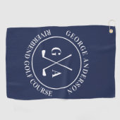 Persoonlijk gegraveerd golfclublogo cadeau golfhanddoek (Horizontaal)