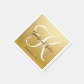 Persoonlijk Gegraveerd Goud Folie Bruiloft Servetten (Hoek)