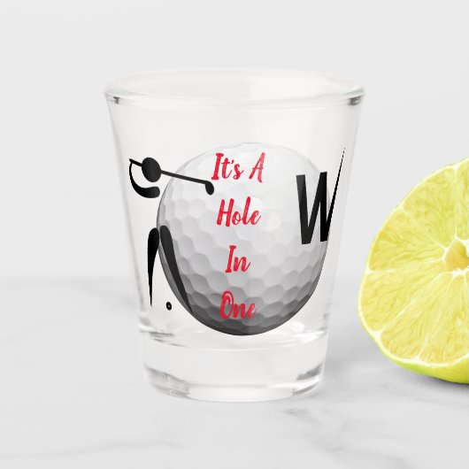 Persoonlijk gegraveerd leuk golfbal thema shotglas shot glas (Voorkant)