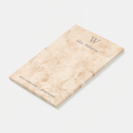 Persoonlijk Gegraveerd Marmer Post-it® Notes (Schuin)