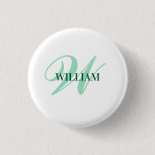 Persoonlijk Gegraveerd Monogram Cadeau Ronde Button 3,2 Cm (Voorkant)
