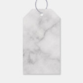 Persoonlijk gegraveerd monogram en naam in wit mar cadeaulabel (Achterkant)