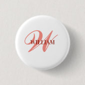Persoonlijk Gegraveerd Monogramcadeau Ronde Button 3,2 Cm (Voorkant)