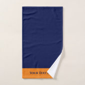 Persoonlijk gegraveerd oranje blauw gestreept effe bad handdoek (Handdoek)