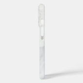Persoonlijk Gegraveerd Wit en Grijs Marmer Monogra Case-Mate iPhone Case (Achterkant / Links)