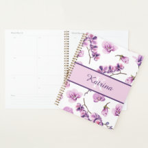 Persoonlijk gegraveerde bloemen planner