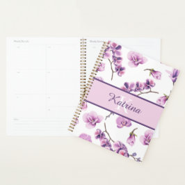 Persoonlijk gegraveerde bloemen planner
