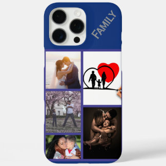 Persoonlijk gegraveerde foto's navyblauw telefoonh iPhone 16 pro max hoesje