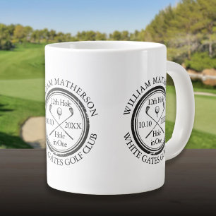 Persoonlijk gegraveerde golf hole-in-one grote koffiekop