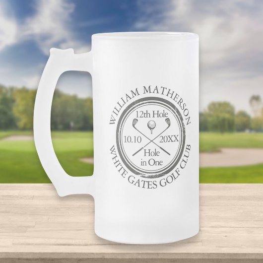 Persoonlijk gegraveerde golf hole in one matglas bierpul