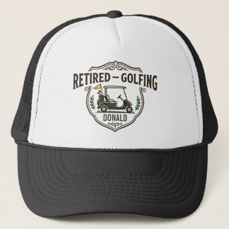 Persoonlijk gegraveerde golfkar Crest voor gepensi Trucker Pet