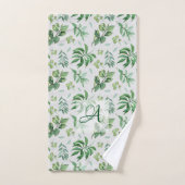 Persoonlijk Gegraveerde Groene Bladeren Botanische Bad Handdoek (Handdoek)
