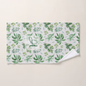 Persoonlijk Gegraveerde Groene Bladeren Botanische Bad Handdoek (Handdoek)