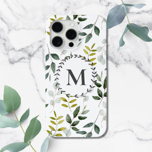 Persoonlijk gegraveerde groene eucalyptus tropisch iPhone 15 pro max hoesje