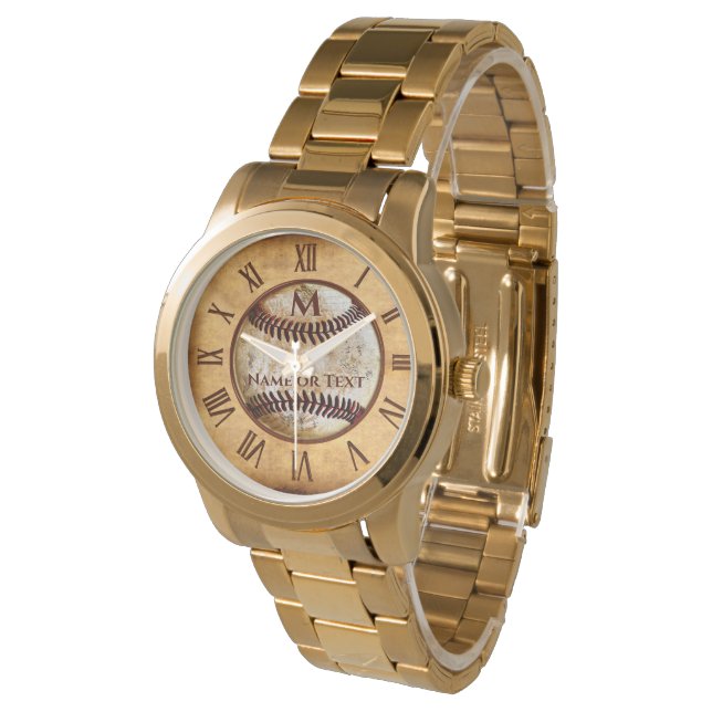 Persoonlijk gegraveerde heren honkbalhorloges horloge (Gekanteld)