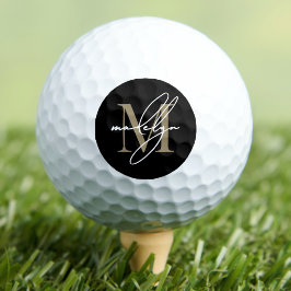 Persoonlijk gegraveerde naam in goudkleurig initia golfballen