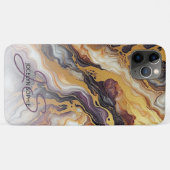 Persoonlijk Gegraveerde Paarse Zwarte Witte Gouden Case-Mate iPhone Case (Achterkant (horizontaal))