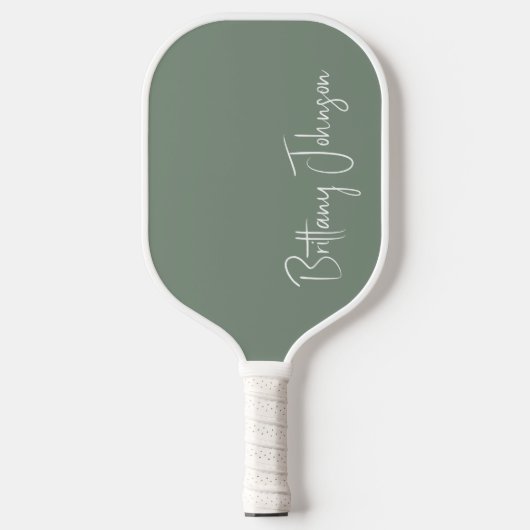 Persoonlijk Gegraveerde Saliegroene Pickleball Pad Paddle (Voorkant)