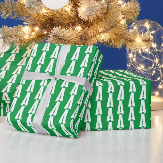 Persoonlijk gegroeneerde witte aangepaste initiaal cadeaupapier (Feestdagen)
