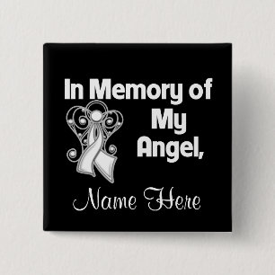 Persoonlijk geheugen van My Angel Lung Cancer aanp Vierkante Button 5,1 Cm