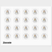 Persoonlijk geïllustreerd boekenbundel-exlibris vierkante sticker (Vel)