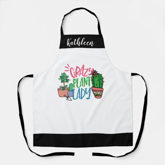 Persoonlijk gekke Plant Lady Aprons #moedersday Schort (Voorkant)