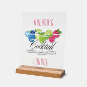 Persoonlijk gekleurd cocktail acryl bord (Hoek)
