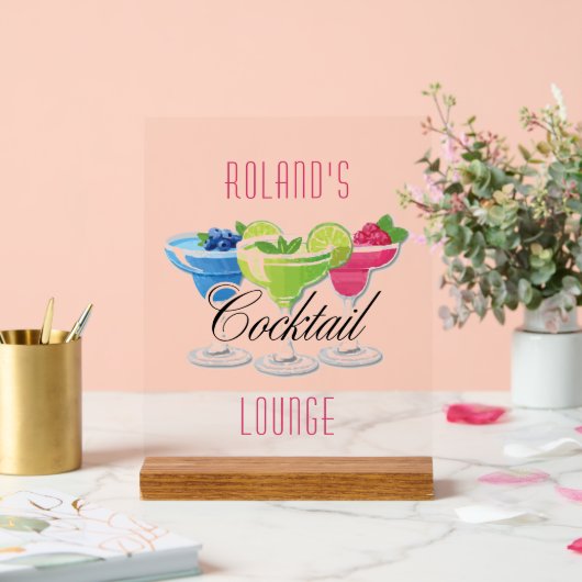 Persoonlijk gekleurd cocktail acryl bord (Huwelijk)