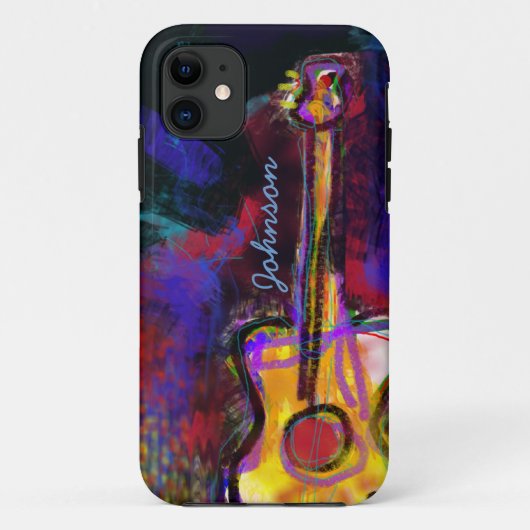 persoonlijk gekleurd gitaar schilderij Case-Mate iPhone case (Achterkant)