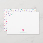 Persoonlijk gekleurd spikkels kinderpapier  bedankkaart (Voorkant / Achterkant)