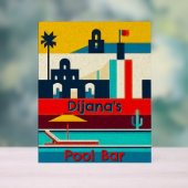 Persoonlijk gekleurd vlak surreëel strandontwerp acryl bord (Neutraal)