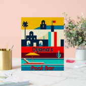 Persoonlijk gekleurd vlak surreëel strandontwerp acryl bord (Huwelijk)