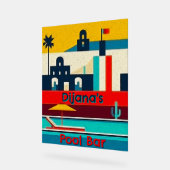 Persoonlijk gekleurd vlak surreëel strandontwerp acryl bord (Hoek)