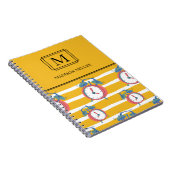 Persoonlijk gele monogram terug naar school notitieboek (Rechterzijde)